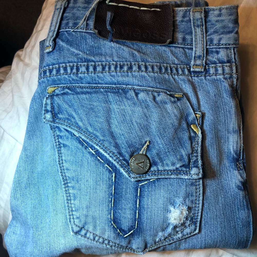 Distressed vigos jeans